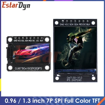 0.96 / 1.3 collu IPS 7P SPI HD 65K krāsainais LCD Modulis ST7735 Disku IC 80*160 (Ne OLED) Lai Arduino
