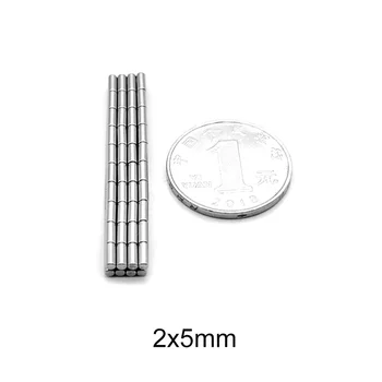 100~2000pcs 2x5 mm Spēcīgu Magnētu Disku 2mm x 5mm Pastāvīgu Maza, Apaļa Magnēta 2x5mm Plānas Neodīma Magnēts Spēcīgi 2*5 mm 2*5mm