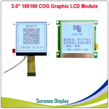 160*160 160160 Grafiskais Matricas COG LCD Modulis Ekrānu FSTN Pozitīvu Baltā fona Apgaismojums, Būvēt UC1698U Kontrolieris