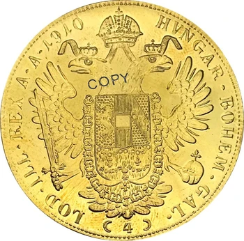 1910 Austrijas 4 Ducat Franz Joseph I zelta monētas, Misiņa Kolekciju, Kopēt Monētas