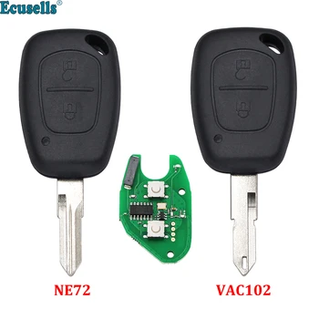 2 Pogas Tālvadības Atslēgu 433MHz ar PCF7946 Mikroshēmu Renault Master Satiksmes Kango Vauxhall Movano Vivaro NE72 vai VAC102 Asmens