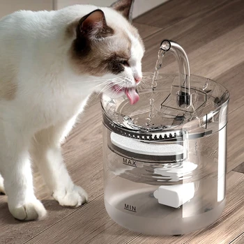 2L Automātiska Kaķis Ūdens Strūklaka Ar Krānu, Suņu Ūdens Padeves Izslēgšanas Dzērājs Pet Filtri, Dzeramā Pakārtotā Kustības Sensors