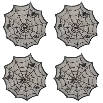 30cm 8pcs Halloween Rotājumi Galda Placemats Paliktņi Spider Dzert Dekoratīvās Placemat Halloween Virtuves Dekori