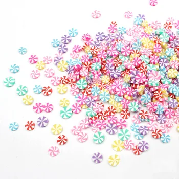 50g Krāsaina Polimēra Māla Konfektes Šķēles Sprinkles Amatniecības DIY Nail Art Rotājumi Mini Spēlēt Pārtikas Tālrunis Kūka Accesories 5mm