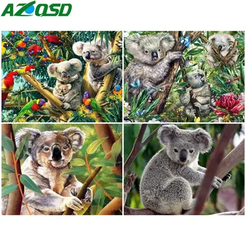 AZQSD Eļļas Glezna Ar Numuru Koala Dzīvnieku Handpainted Mūsdienu Sienas Attēlu skaits Gatavotās Telpu Dekorēšana