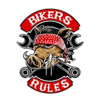 Bikers Noteikumi Mežacūkas Knight Rider Motociklu, Moto Uzlīmes, Auto Uzlīmes