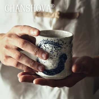 CHANSHOVA 170/200ml Tradicionālā Ķīniešu retro stila Handpainted Keramikas Lielu teacup Ķīnas Porcelāna Kafijas Tases krūze H269