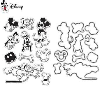 Disney Mickey Donald Duck Zīmogi Un Nomirst DIY Scrapbooking Spiešanu Papīra Kartēm izstrādāt Jaunas Ielidošanas 2022 Mickey Draugiem Zīmogs