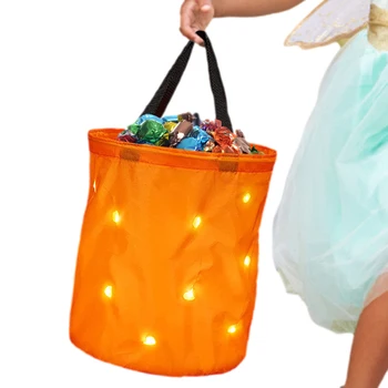 Halovīni Triks Vai Ārstēšanai Somas Halloween Goodie Ārstēt Somas Apgaismota Kausa Liela Jauda, Apelsīnu Konfektes Kausa Pusei Par Labu Goodie