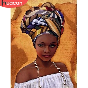 HUACAN Krāsas Ar Numuru Āfrikas Sieviete, Wall Art Dāvanu DIY Bildes Pēc Numuriem, Audekls Komplekti Mājas Apdare