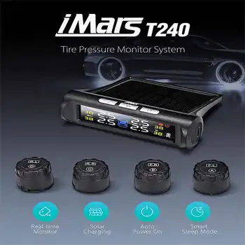 iMars T240 TPMS Saules Enerģijas Riepu Spiediena Monitoru Sistēmu, Universāla Testeris Bezvadu Displejs ar 4 Ārējie Sensori