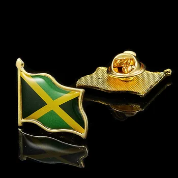 Jamaika Tauta Zelta Pārklājumu Karoga Atloks Pin Žetons Multicolor Pin Broša Žetons