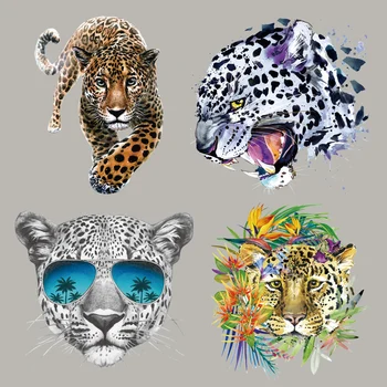 Karikatūra Dzīvnieku Plāksteris Apģērbs T-Kreklu Hoodies Diy Māksla, Amatniecība, Gludināšanas Plāksteri Siltuma, Leoparda Plankumi