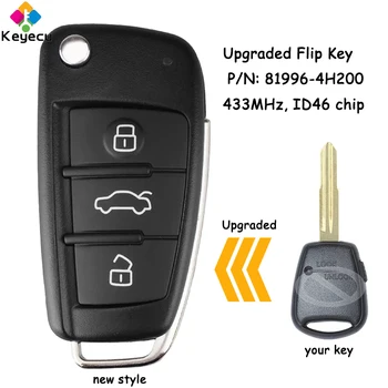 KEYECU Nomaiņa Modernizētas Flip Tālvadības pults, Auto Atslēgu Ar 433MHz ID46 Čipu par Hyundai H1 Jo ZA Fob P/N: 95431-4H300
