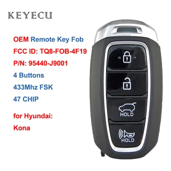 Keyecu OEM Smart Remote Taustiņu 433MHz NCF2951X / HITAG 3 / 47 par Hyundai Kona 2019 2020 2021 FCC ID: TQ8-FOB-4F19,P/N: 95440-J9001