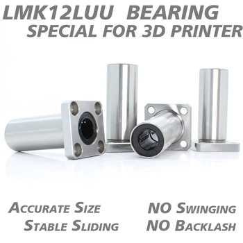 LMK12LUU Ilgi Lineāro Gultņu 12*21*57 mm, ABEC-5 ( 4 Gab.), LMK12 LUU Kvadrātveida Atloks Gultņi 3D Printeri, kas Peld Lācis 5-Ass Z