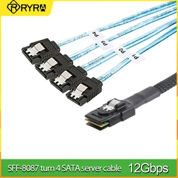 RYRA Mini datu kabelis SAS SFF-8087 lai 4SATA SAS 36P, lai 4SATA3.0 taisni vadītājs cietvielu disks datu kabeli, lai cietajā diskā/server