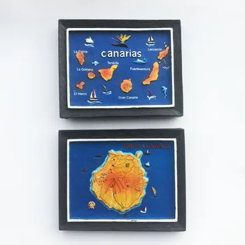 Spānija, Ledusskapis Magnēti 3d Rāmis Karte Kanāriju Salas Gran Canaria Tūrisma Suvenīru, Amatniecības Magnētiskās Ledusskapja Uzlīmes