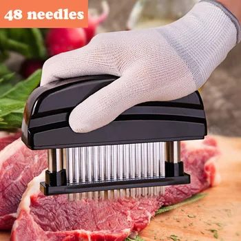 Tensor de carne con 48 cuchillas, cuchillo de acero inoxidable, mazo para carne, martillo, herramientas de cocina