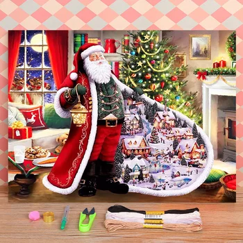 Ziemassvētku Ciematu Iespiests 11CT Cross Stitch Komplekts DIY Izšuvumi DMC Diegi Hobby Rokdarbi Rokdarbu, Gleznu Magic
