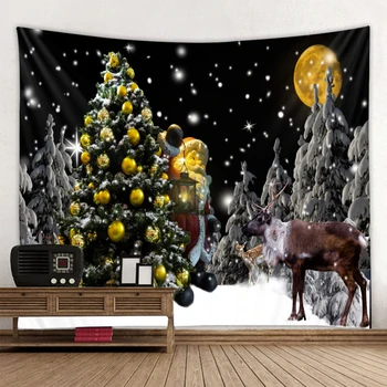 Ziemassvētku Drukāt Sienas Dekori Mājas Guļamistaba, Dzīvojamā Istaba Dekori Ziemassvētku Gobelēns Ziemassvētku Mākslas Gobelēns-Sienas Dekors