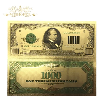10pcs/Daudz 1899 Gadā, ir Krāsu ASV Zelta Banknošu 1000 Dolāru Banknotes Imitācija Naudas Rēķinus Zelta Pārklājumu Biznesa Dāvanu Kolekcija