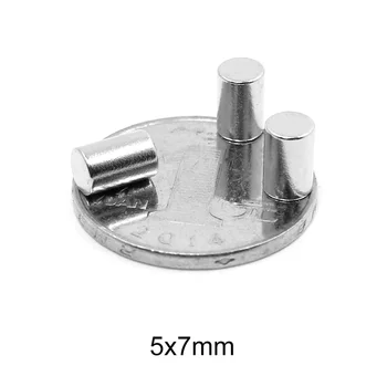 20~800pcs 5X7 mm NdFeB Pastāvīgiem Spēcīgu Spēcīgu Magnētisko Mini Mazs magnēts N35 Apaļi Magnēti, 5x7mm Neodīma Magnēts Dia 5*7 mm