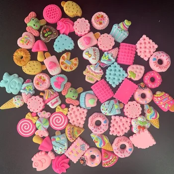 30pcs Sajauc Taras Kawaii Sveķu Piekariņi Nail Art Apdare 3D Kawaii konfektes Konfektes, Augļi Manikīrs Mākslas inventārs 2-2.5 cm