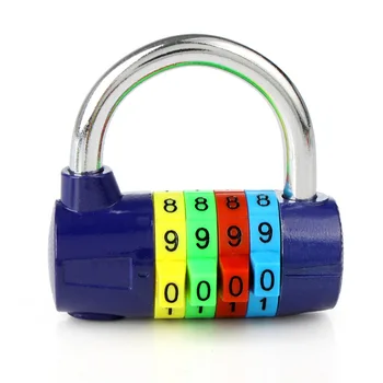 4 Ciparu Paroli Kombinācija Krāsas piekaramo atslēgu, Drošības Koda Atslēga Multi-funkcionālo Cinka Sakausējuma, Anti-theft Bloķēšanas Drošības Kumode