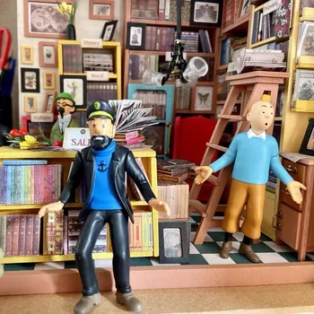 6pcs/daudz 3-8cm The Adventures Of Tintin Rīcības Attēls Karikatūra Filmu Explorers Tin Tin Statuetes Sniega Suns Kolekcionējamus Modelis Rotaļlietas