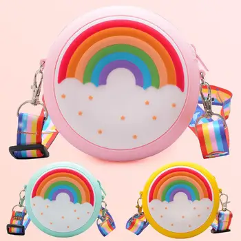 Anime Mickey Minnie Donut Konfekte augļu poniju Varavīksnes soma Mini Silikona Soma, Kurjera soma Bērnu monēta maku Bērniem Dāvanu
