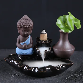Boutique keramikas retortes sandalkoka vīraks degļu plīts tīkams tīkams Ceļu līnijas smaržīgā vīraka lotus leaf turētājs