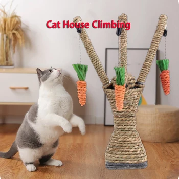 Burkānu Pet Cat Skrāpi Cat tree house Kāpšanas Rāmis Pastu Apdare Interaktīvās Koka Tornis pet cat nulles valdes Rotaļu mēbeles