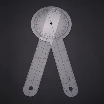 Caurspīdīgs Plastmasas Goniometer Leņķa Lineālu Kopīgu Līkumu Mērīšanas Līdzeklis, 360 Grādiem, Transportieris, Leņķa Mērīšanas Rīks