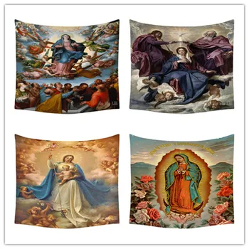 De Guadalupe Kristiešu Katoļu Mystic Kronēšanas Jaunavas Pieņēmumu, Marija Sienas Karājas Gobelēns Guļamistaba Dekori