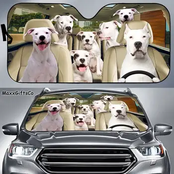 Dogo Argentino Auto Sauli Ēnā, Dogo Argentino Vējstikla, Suņi Ģimenes Saulessargs, Suns, Auto Piederumi, Auto Noformēšana, Dāvanu Tētis
