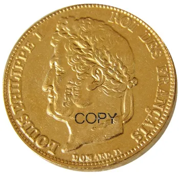 Francijā 20 Franku 1832 - 1848 Gadiem Pieejama Louis-Philippe Zelta Pārklājumu Kopēt Monētas