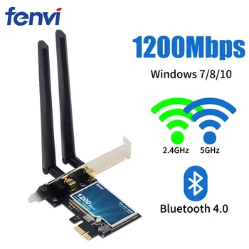 Galddatoros Bluetooth, WiFi Karti AC1200Mbps Bezvadu PCIe WiFi Tīkla Adapteris, 5 ghz/2.4 GHz Dual Band PCI Express Tīkla Karte