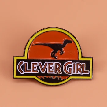 Gudrs meitene emaljas pin dinozauru žetons raptor broša feministu adatas cute dzīvnieku rotaslietas, dāvanas sieviešu piederumi