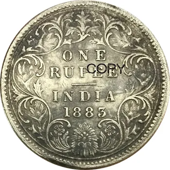 Indija Britu 1 Rūpija Victoria Ķeizariene 1883 Pārklājumu Sudraba Monētu Kopijas