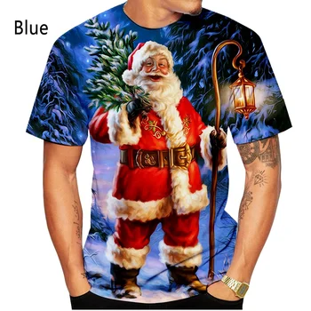 Jauno Modes Ziemassvētku 3D Druka, T-krekls Smieklīgi Ikdienas Īsās Piedurknes Hip Hop Santa Claus T-krekls