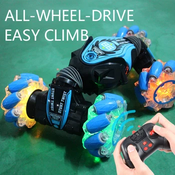 Jaunu 4WD 2.4 G Žests Uzrādi Dubultā RC Auto Flash Mūzikas Drift Vērpjot Triks Zēna Rotaļlieta, Tālvadības pults Dāvanu