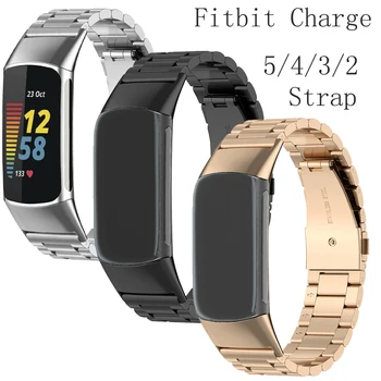 Jaunu Fitbit Maksas 5/4/3/2 atrap band maksas 5 Nerūsējošā tērauda Metāla sprādzes band siksna aproce smartwatch band melns