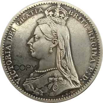 Lielbritānijas Victoria 6 Pensiem 2. portrets 1888 Cupronickel Pārklājumu Sudraba Monētu Kopijas