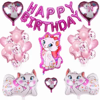 Marijas Kaķis Balonu Dzimšanas Dienas Svinības Apdare Sequin Balonu Bērniem Dāvanu Piegādes, Alumīnija Folija Baloni, Piepūšamās Rotaļlietas, Bērnu Duša