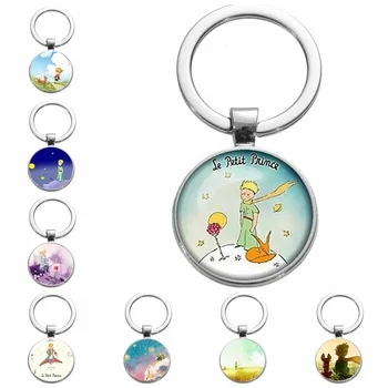 Mazais Princis un Fox Rožu Logo Stikla Kupola Kulons Keychain Atslēgu Gredzens Rotaslietas Dāvanu nav Garlaicīgi Pieaugušo Le Petit Prince