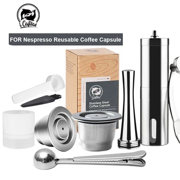 Nespresso Atkārtoti Kafijas Kapsulas Nerūsējošā Tērauda Uzpildāmas Filtri Espresso Cup piemērots Inissia & Pixie Kafijas automāts icafilas