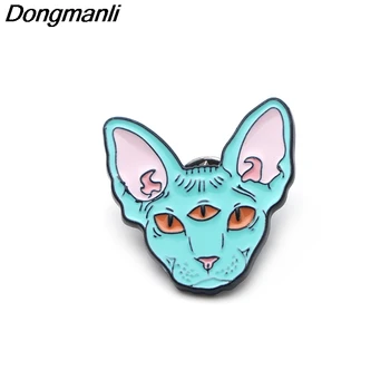 P2454 Dongmanli Gudrs Sfinksu Kaķis Atloks pins Emaljas pin Piespraudes Nozīmītes Mugursoma Soma Cepures Aksesuāri