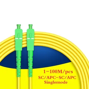 SC APC Singlemode Simplex Fiber Optic Patch Cable 3mm 9/125um FTTH Šķiedras Patch Vadu Optiskās Šķiedras Džemperis 5m 10m 20m 50m 60m 100m