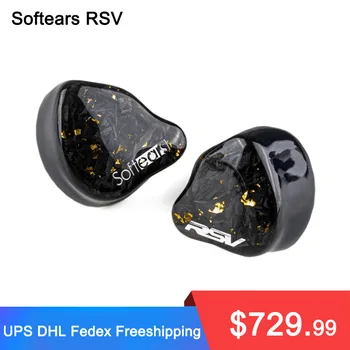 Softears RSV RS5 5.BA IVP References Skaņas Piecas Sērijas In-Ear Monitor Austiņas Satīna oglekļa šķiedras fragmenti&Zelta folija faceplate